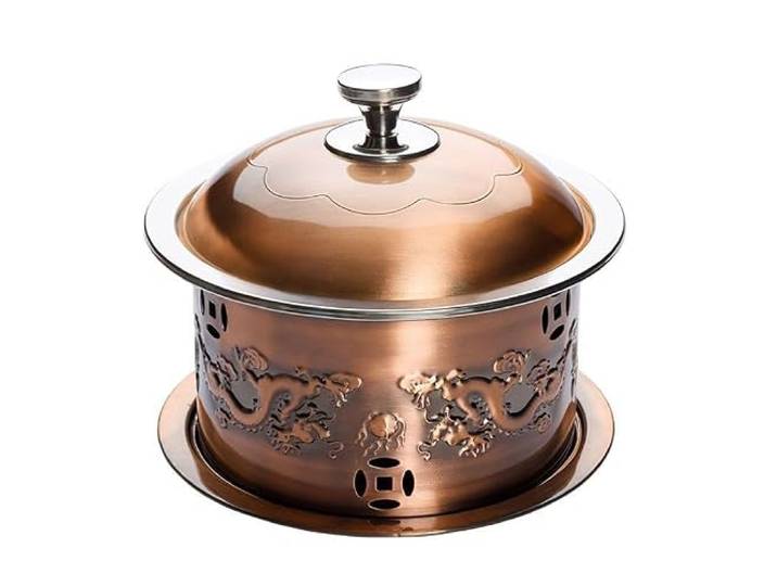 Runde Chafing Dishes aus Edelstahl for Servieren Speisenwärmer Speisenwärmer for Catering-Events, Partys, Hochzeiten