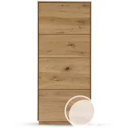 Massivholz »St. Gallen« Highboard I geschlossen bianco geölt / Anschlag rechts