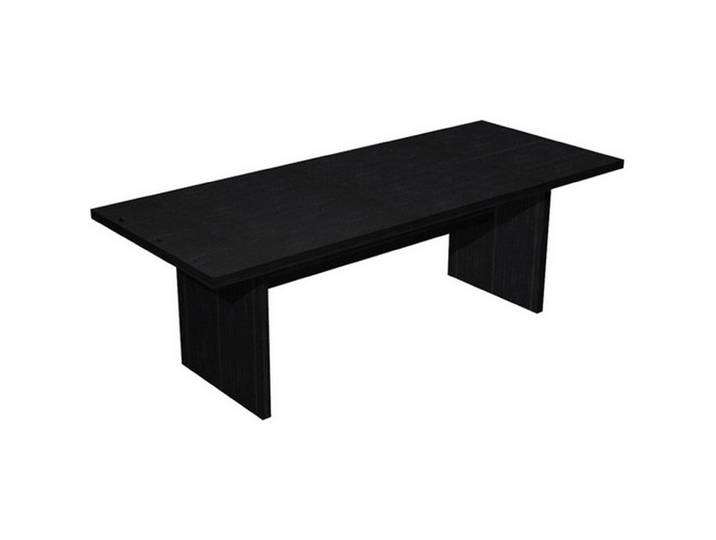 Table de réunion Flore - L.220 x P.100 cm - Plateau Frêne noir - Pieds panneaux