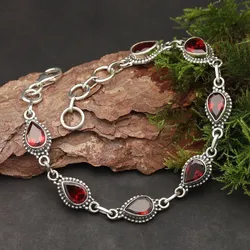 Drachensilber Granat Armband edler Damen Armschmuck 925 Silber