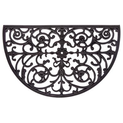 Fußmatte HANSE HOME "Ornaments, Türmatte", schwarz, B:45cm H:10mm L:75cm, Gummi, Teppiche, Fußmatte, Gummi, Schmutzfangmatte, Outdoor, Rutschfest, Innen, Gummimatte