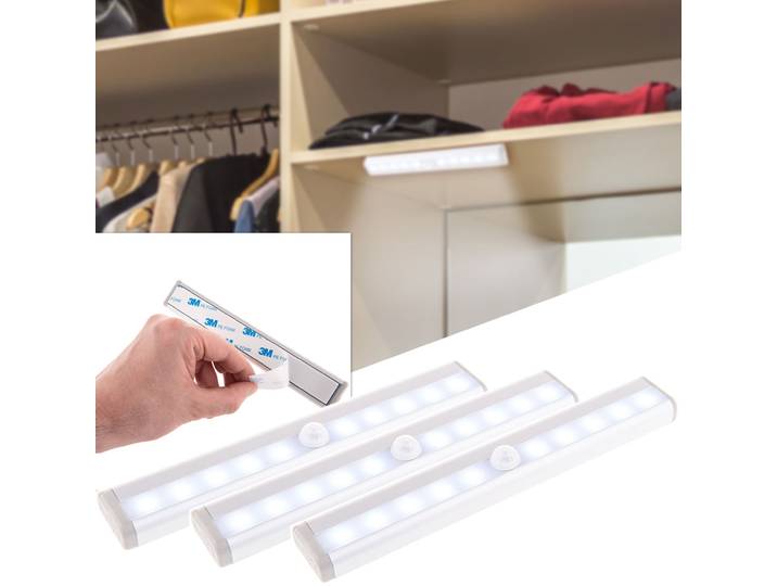 3er-Set LED Lichtleiste mit Bewegungssensor, batteriebetrieben