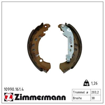 ZIMMERMANN Bremsbackensatz 109901614 Hinterachse für TOYOTA