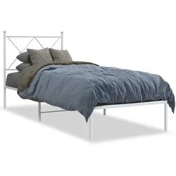 vidaXL Metallbett ohne Matratze mit Kopfteil Weiß 75x190 cm