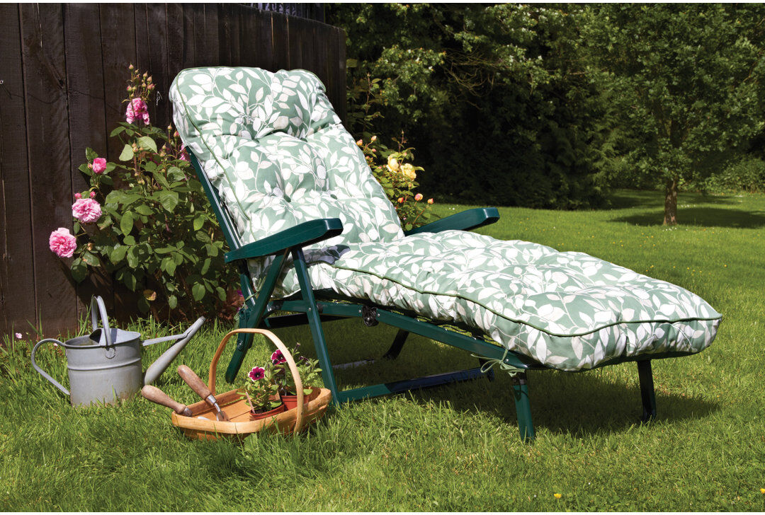 Leisure 177 cm Long Reclining Single Chaise with Cushions Cotswold 61cm H X 60cm W X 177cm L