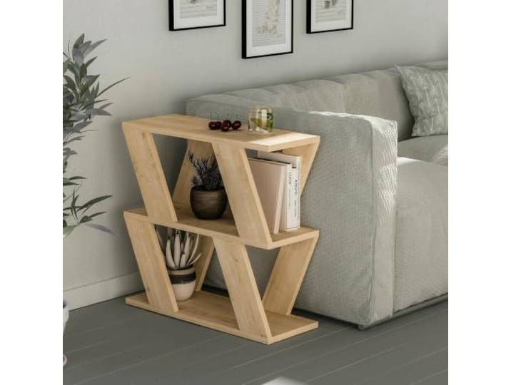 Dmora - Wohnzimmertisch Thalia, Niedriger Wohnzimmertisch, Kaffeeregal, Couchtisch für Sofa, 60x22h57 cm, Eiche