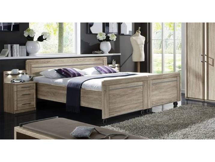Senioren-Doppelbett Runcorn Komfort Eiche Dekor mit Rollen 180x200cm klassischer Stil, höhenverstellbar