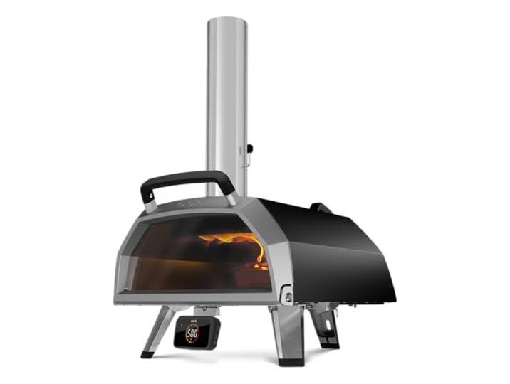Ooni Karu 2 Pro Multi-Brennstoff Pizzaofen - Edelstahl Outdoor Pizzaofen mit Pizzastein & integriertem Thermometer für 40 cm große Pizzen, Outdoor Grill - Schwarz