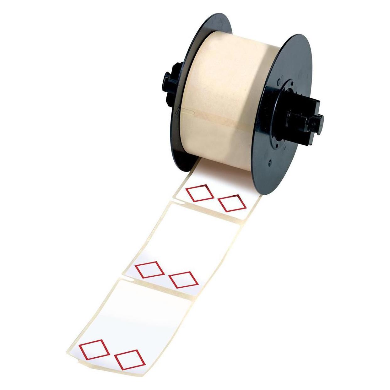 Brady MNK-CLP-55x85-L2-B7594-0.4, Polypropylen, Weiss, glänzend, 55.00 x 85.00 mm, Layout L2 (2 rot (MNK-CLP-55X85-L2-B7594-0.4)