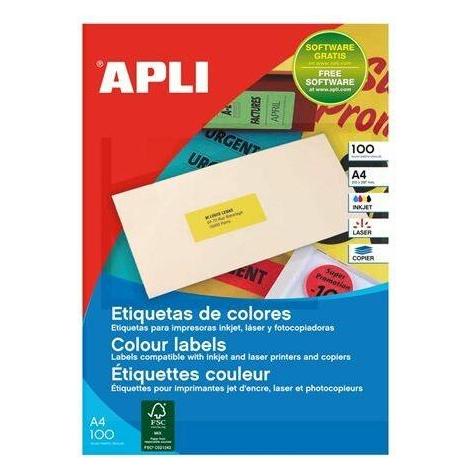 Apli Adress-Etiketten, 210 x 297 mm, gelb (119041)
