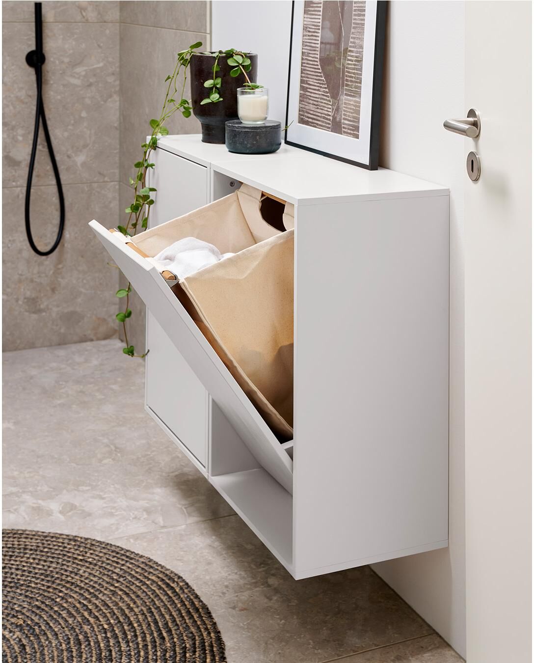 Wäschekorb "ReCollector 80 l", weiss (weiß), H:70cm, Wäschesammler, Wäschekorb weiß 80 l