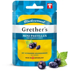 GRETHERS Blackcurrant zuckerfrei Past.Mini Beutel 30 g