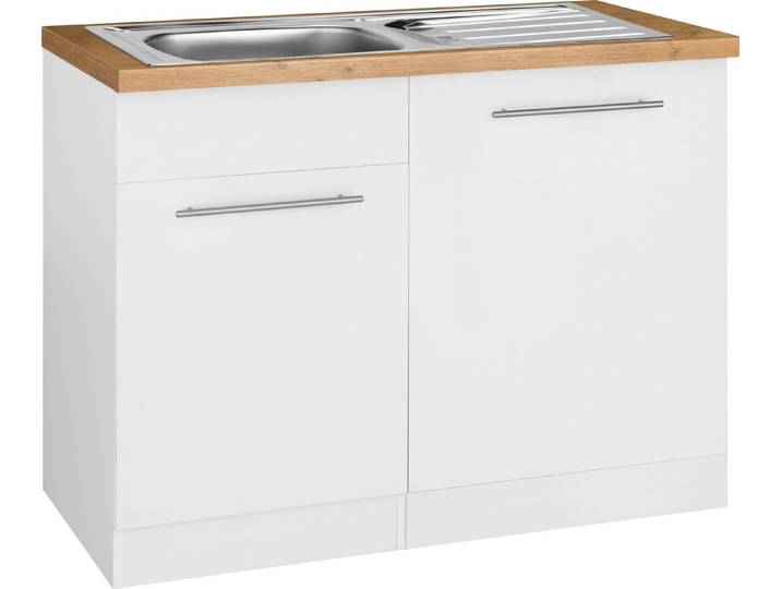 wiho Küchen Spülenschrank Unna 110 cm breit, inkl. Tür/Sockel/Griff für Geschirrspüler