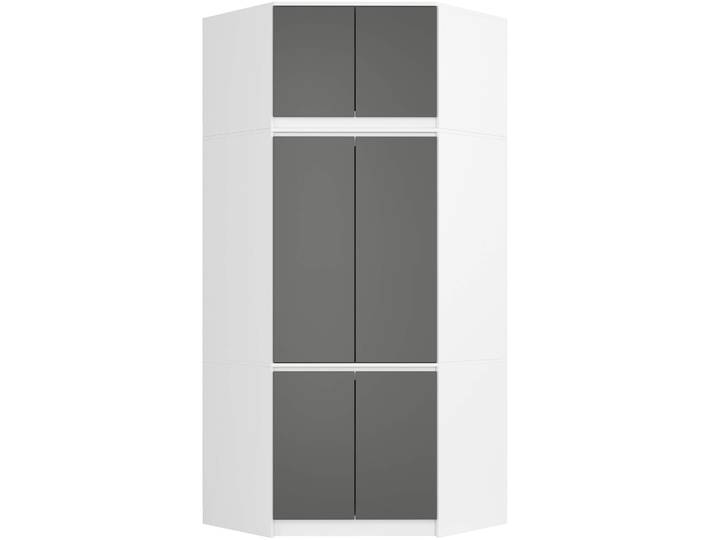 Kleiderschrank Eckschrank – CLP – Weiß / Graphit
