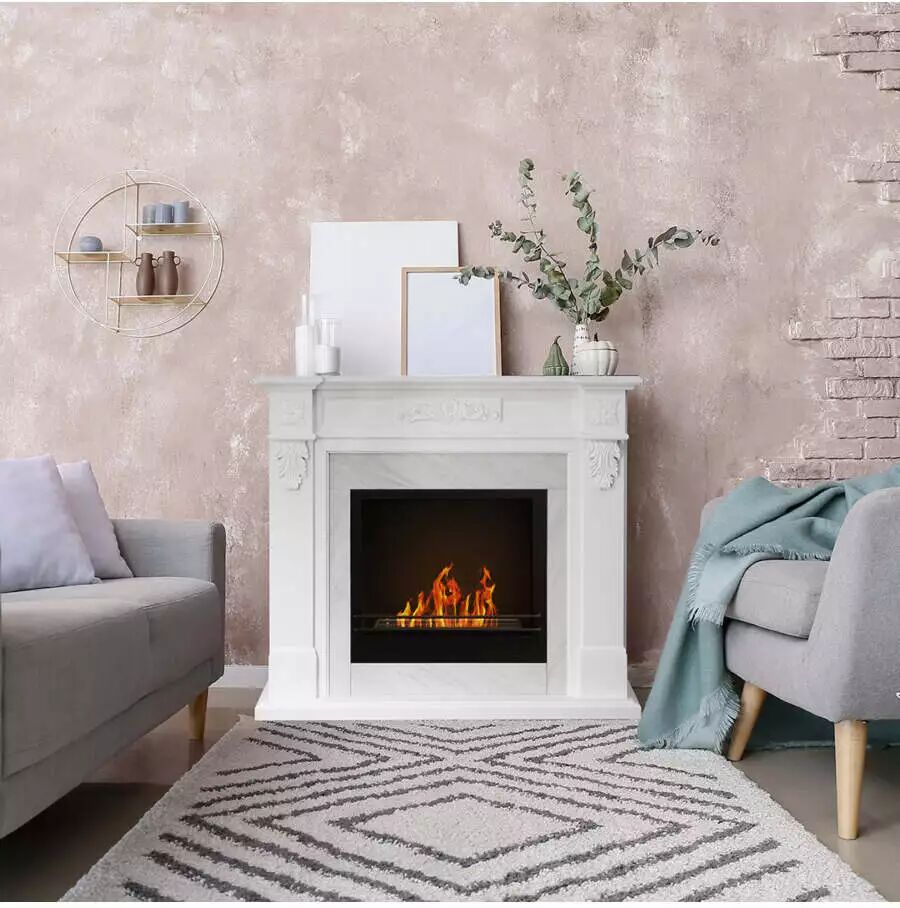 Divina Fire CAMINO A BIOETANOLO TRUMAN BIANCO MARMO 121X38X108