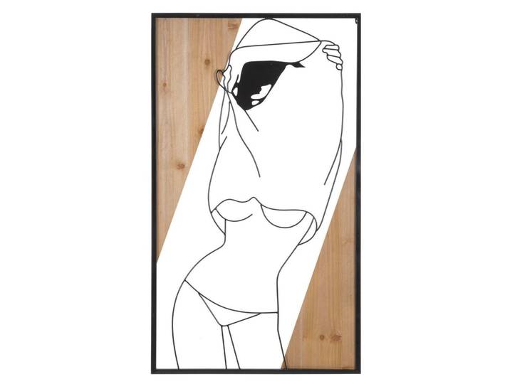 Wanddeko Strip B Iron Naturfarben, Schwarz B: 50 cm