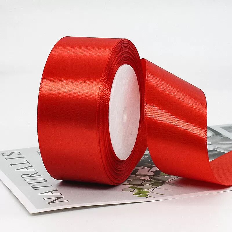 INF Ruban de Satin Rouge - Emballage Cadeau Festif & Ruban d'Artisanat XXL