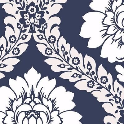 Daisy Tech Damask Floral Damask Paper and Vinyl 32.7-foot x 20.5-inch Wallpaper - 32.7' x 20.5