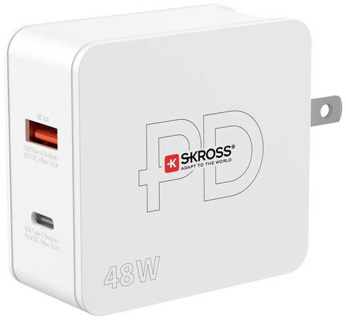 Skross Multipower Combo+ US USB Ladegerät 48W 1x USB-A, 1x USB-C Innenbereich