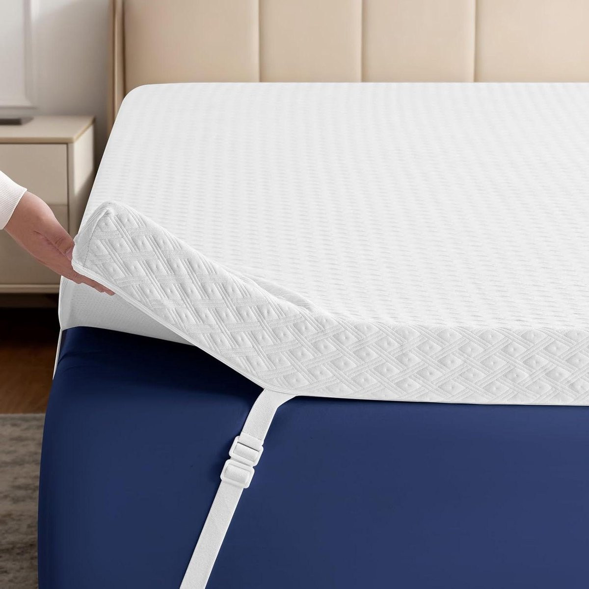 Matras Topper Queen Size - Wit Traagschuim met Gel Infusie
