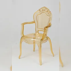 BISCOTTINI INTERNATIONAL ART TRADING Biscottini-Stühle aus Polycarbonat – Gartenstuhl – Kunststoffstuhl für Küche und Esszimmer – Moderne Sessel – Ockerfarbener Schlafzimmerstuhl