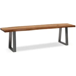 FineBuy, Sitzbank, Esszimmerbank Sitzbank Akazie Massivholz Essbank Baumkante Küchenbank (40 cm)