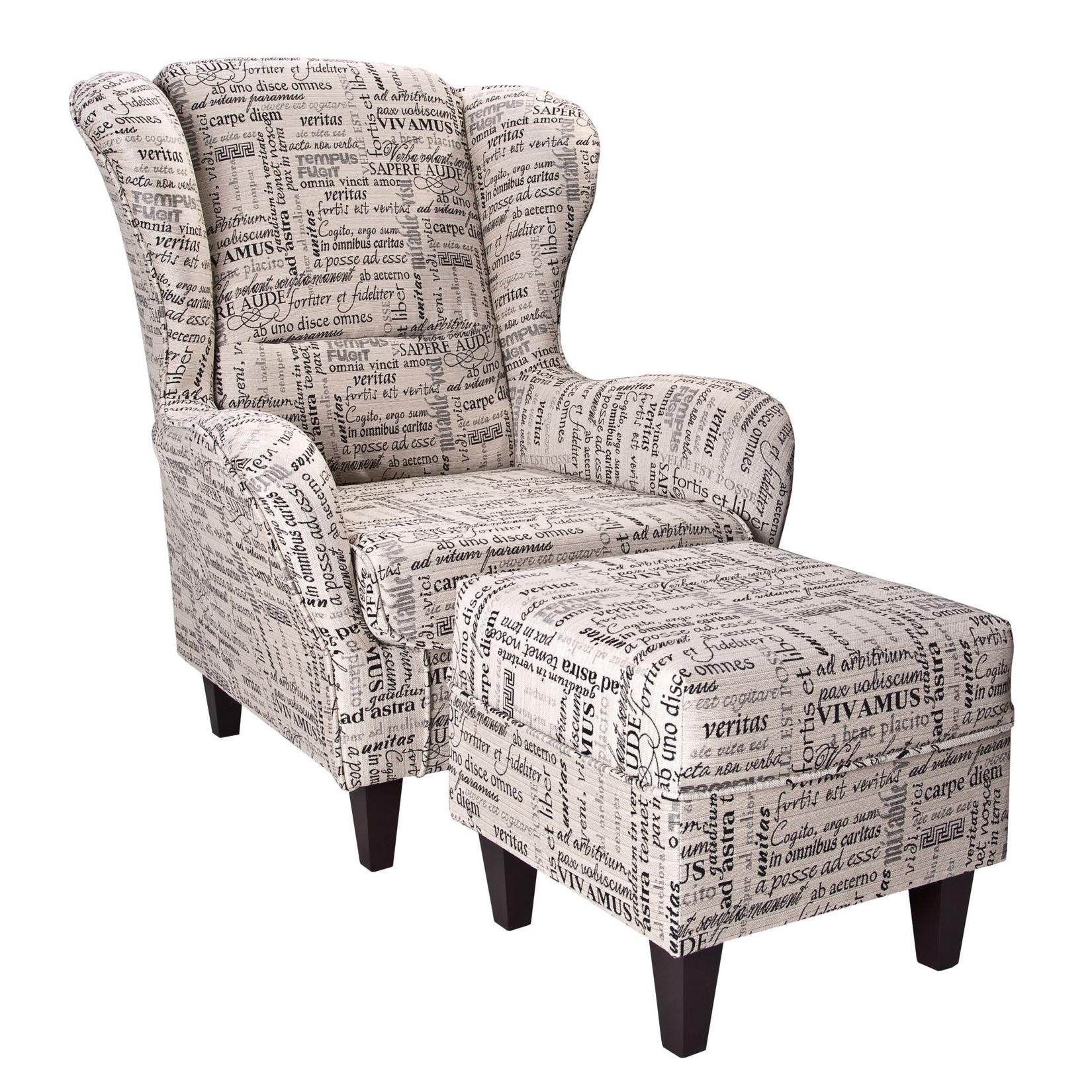 Supellex Sofia Ohrensessel mit Hocker Carpe Diem Beige Design