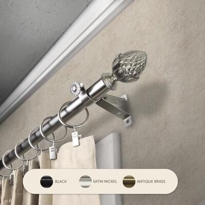 InStyleDesign Seed Adjustable Curtain Rod 13/16 inch dia.