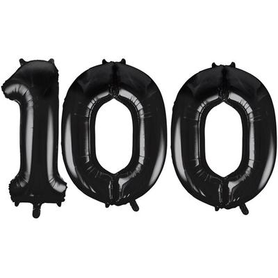 XL Folienballon schwarz Zahl 100