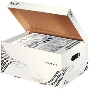 Leitz Archivcontainer 6135-00-00, easyboxx S, für Akten, mit Klappdeckel, weiß, 15 Stück