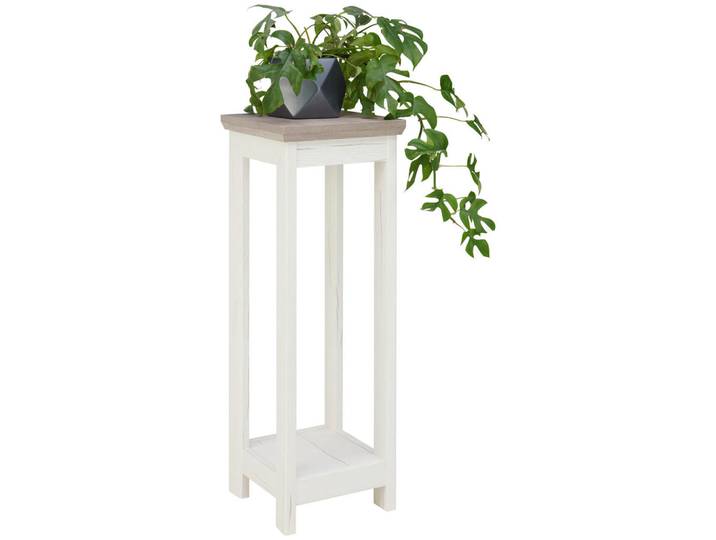 Hom`in Blumenständer, Grau, Weiß, 30x85x30 cm, Wohnzimmer, Wohnzimmertische, Blumenständer, Sonstige Blumenständer