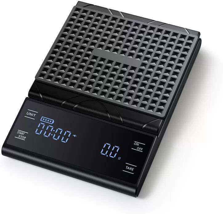 INF Schwarze wiederaufladbare Kaffeewaage mit Timer - 3kg/0,1g 3kg/0,1g