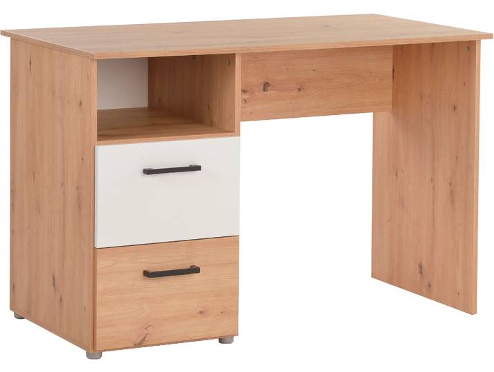 Schreibtisch ARTHUR BERNDT Bente , braun (artisan oak, weiß), B:115cm H:77cm T:60cm, Tische, Schreibtisch