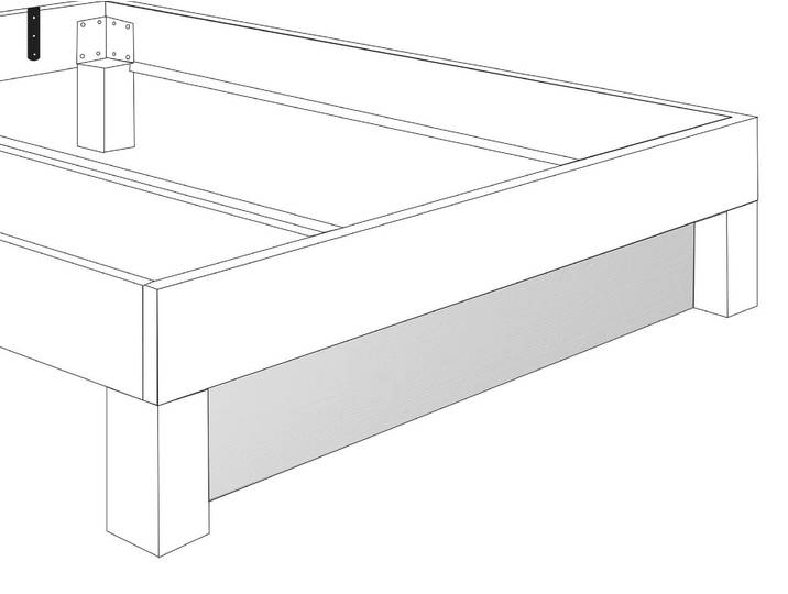 LÖWEN Blende zum 4-Fuß-Bett, Material Massivholz, Wildeiche