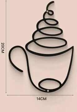 Inspired Finds Metal Coffee Cup Wall Art Decor For Kitchen Cafe Coffee Bar frappe