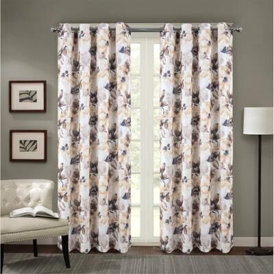 RT Designer Collection Eden Floral Room Darkening Window Curtain Panel