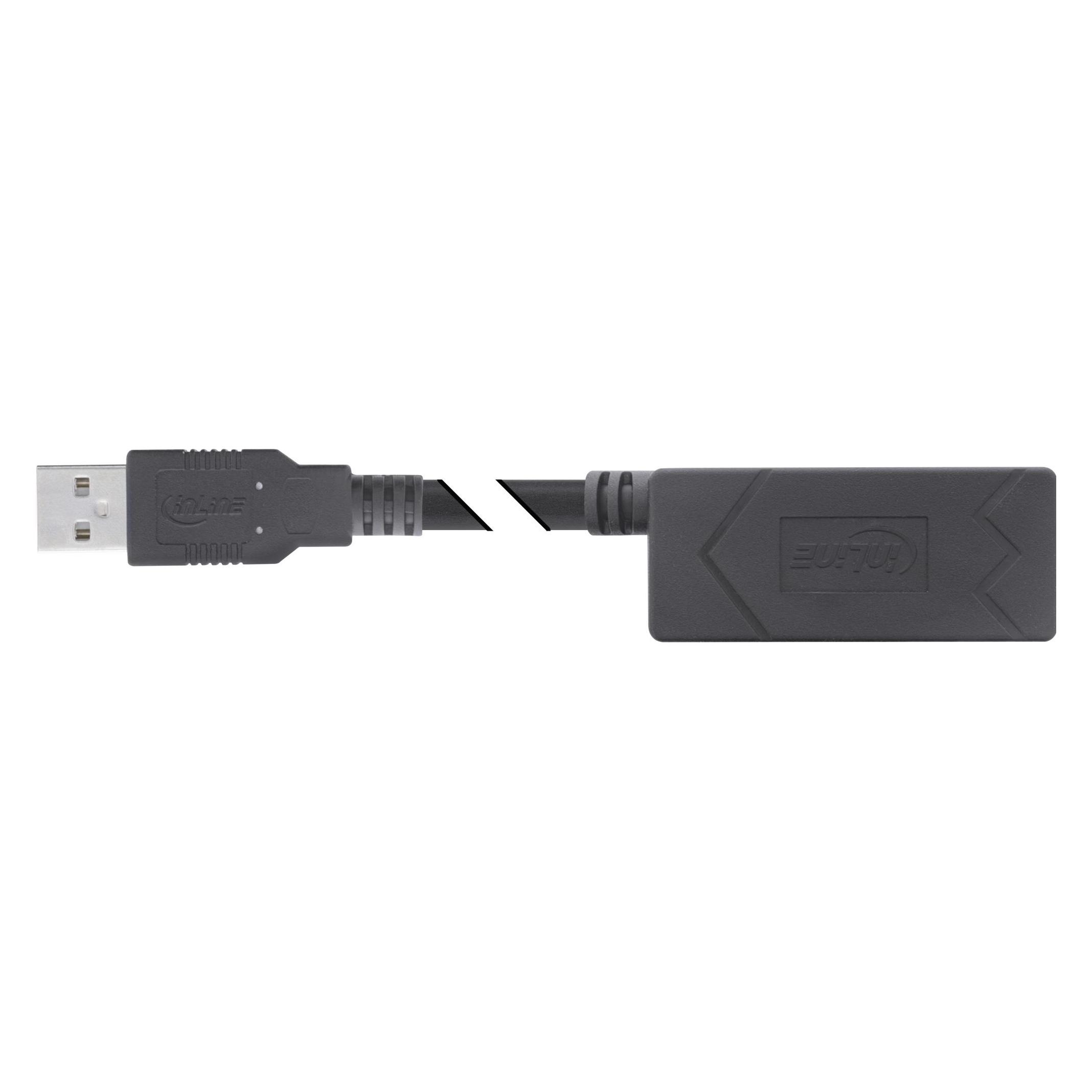 InLine USB 2.0 Aktiv-Verlängerung, USB-A Stecker/Buchse, 12,5m (12.50 m, USB 2.0) (34617A)