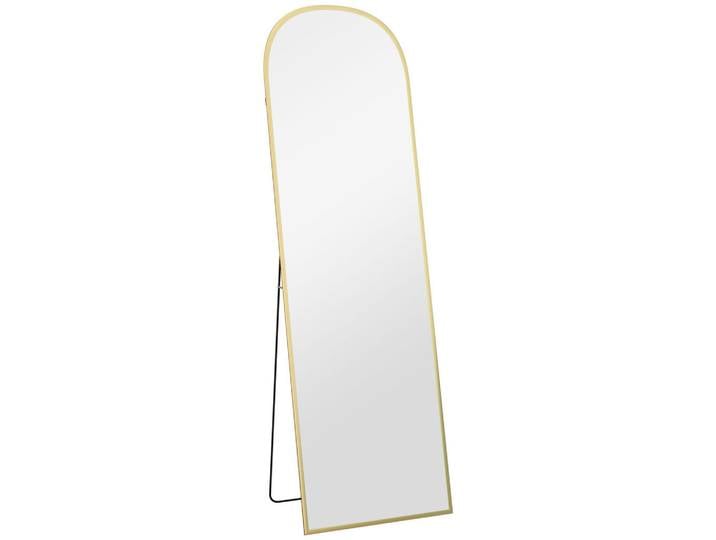Homcom Ganzkörperspiegel Aluminiumlegierung Hartglas Gold, Goldfarben, Metall, 1.5x170x50 cm, Spiegel, Standspiegel