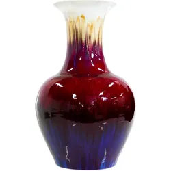 Vase Crazy 68 cm, burgunderrot-marineblau