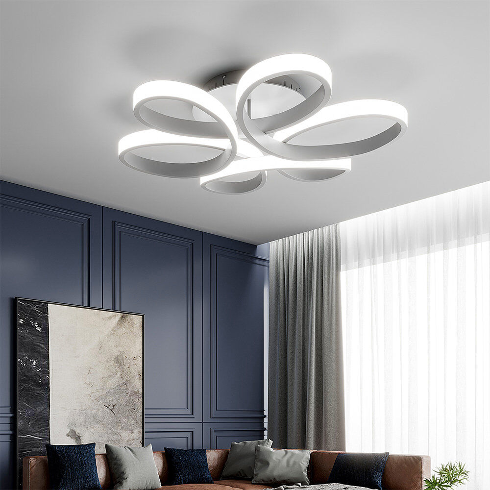 Wade Logan Innsbrook Modern Acrylic Light-adjusted Petal Ceiling Light 1-Light Semi Flush Mount Light White (Undimmable) 10cm H x 74cm W x 74cm D