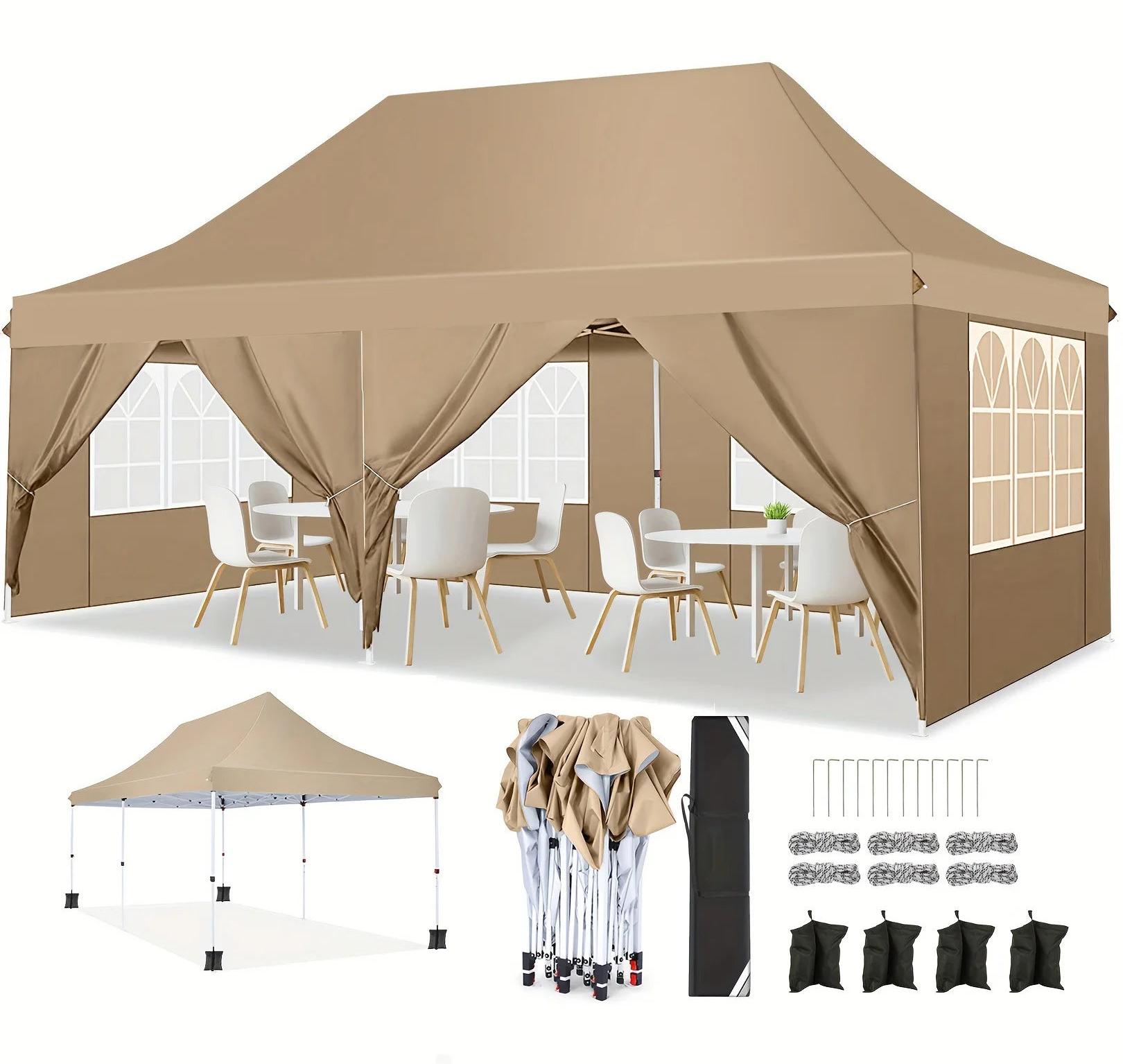 Partyzeltt - Gartenuhr - Gartenüberdachung - Pavillon - Überdachung - Wasserdichtes Oxford-Gewebe - Verstellbare Höhe