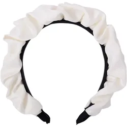 Satin-Haarreif – weiß mit Perlen
