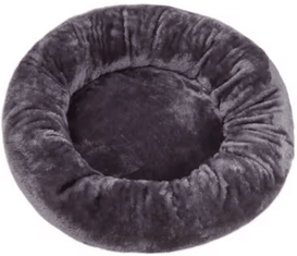 Inspire Picks Comfortable Donut Pet Bed Soft Washable Round Cushion For Dogs & Cats dark Grey l