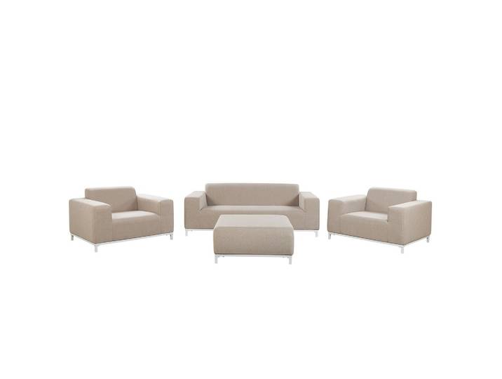 LOUNGE SET 5-Sitzer beige/weißes Gestell Rovigo