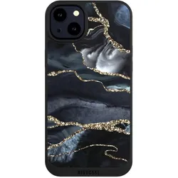 Nivocase Handyhülle für Apple iPhone 14 Plus Hülle NIVOpure Case Schwarz Glitzer Look Marmor Trends (Apple iPhone 14 Plus), Smartphone Hülle, Schwarz