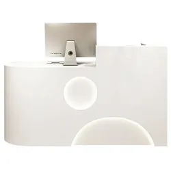 Kleine Empfangstheke, moderne Kassentheke und Rezeption, geeignet für Geschäfte, Kosmetikstudios und mehr Weiß 120×60×100cm【B Paopao 120】