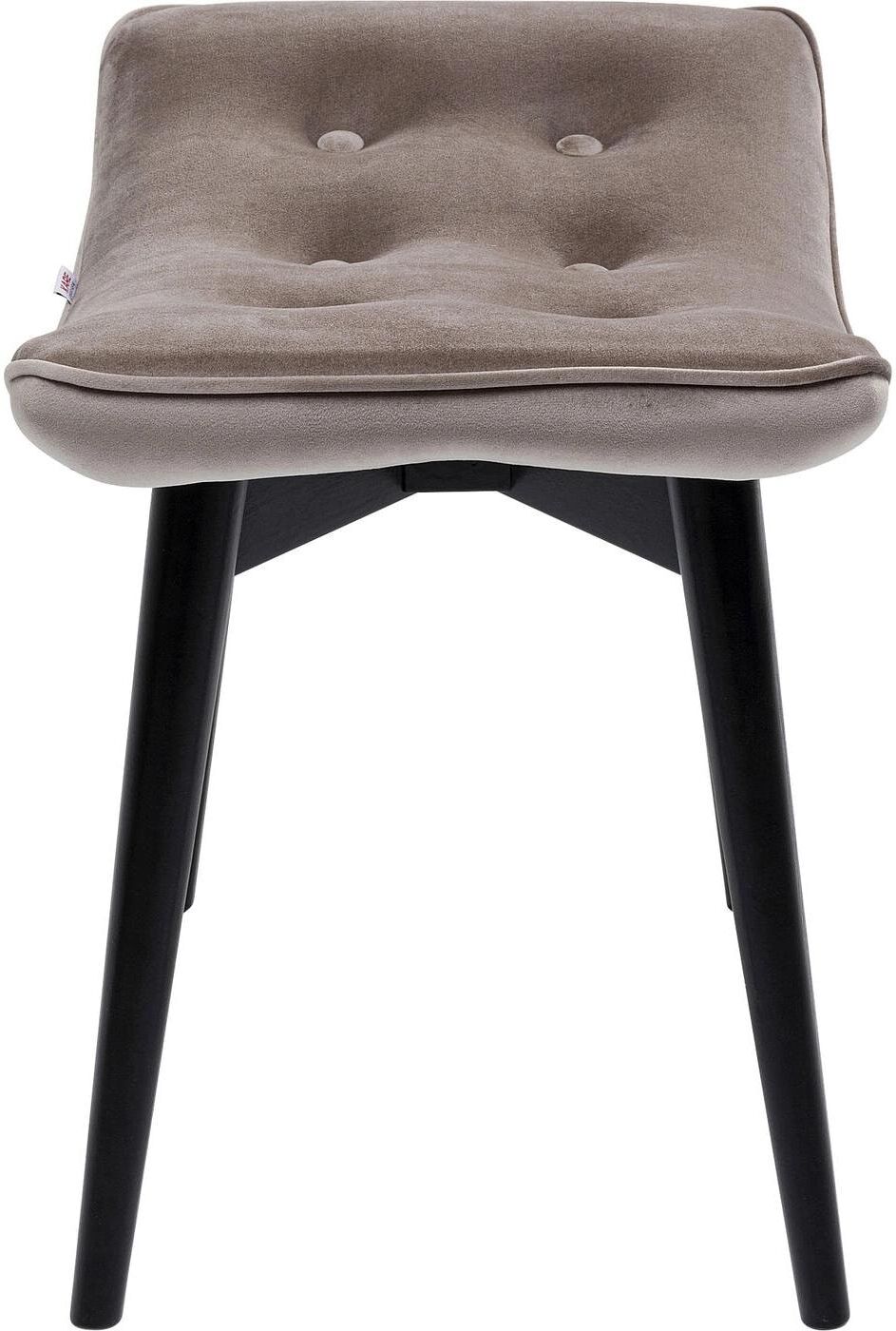 Hocker KARE DESIGN "Black Vicky Velvet 46 x 59 cm", grau, B:59cm H:46cm T:37cm, Hocker, Hocker grau B/H/T: 59cm x 46cm x 37cm, Polyester