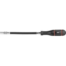 Flexibler Schraubendreher, 25 cm mit drehbarer Stecknuss 6mm und 7mm