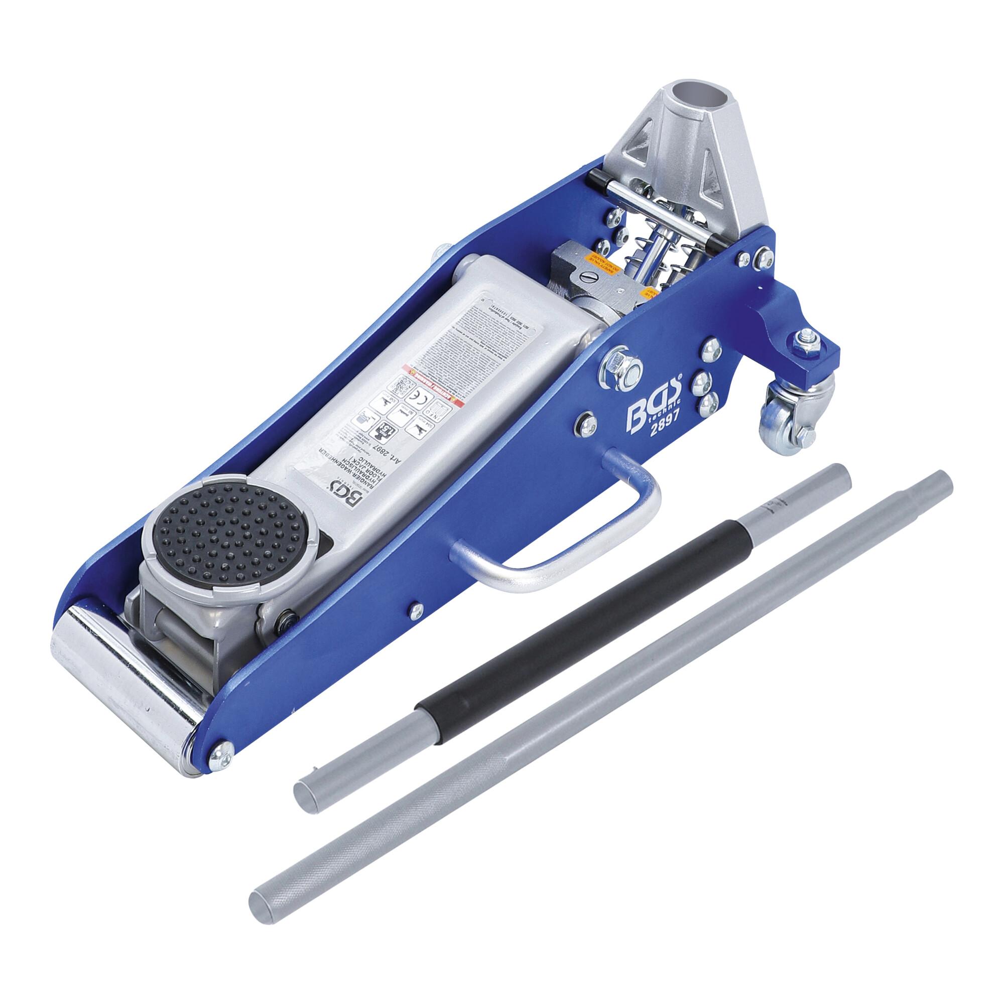 BGS Technic Rangier-Wagenheber hydraulisch Aluminium-Stahl-Konstruktion 1,5 t aus Aluminium und Stahl für Fahrzeuge mit einer Tragkraft bis zu 1,5 t, 2897)