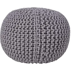 STRICK-POUF grau, 40/40/35 cm